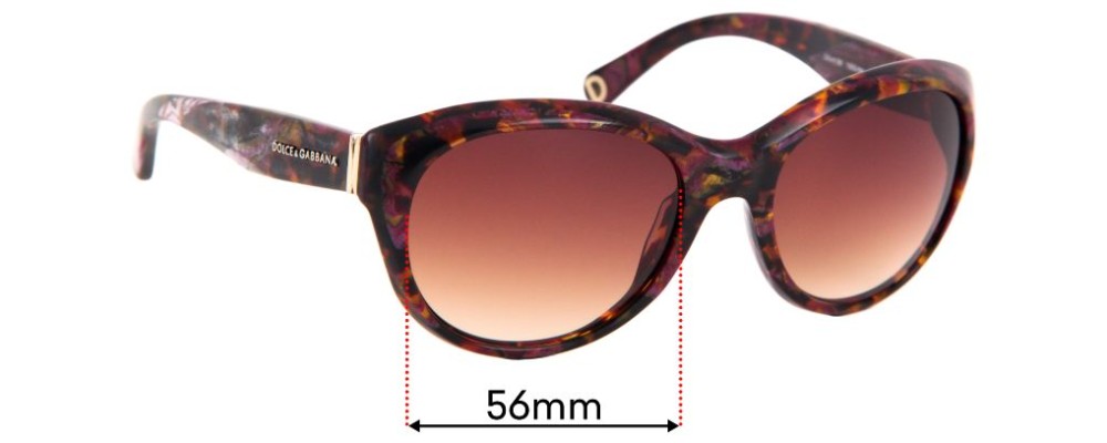 Sunglass Fix Replacement Lenses for Dolce & Gabbana DG4128 - 56mm wide